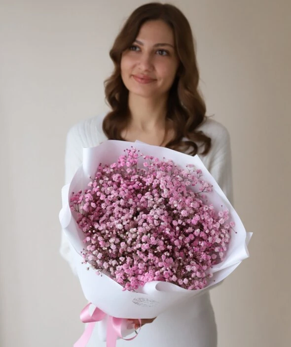 Букет из розовых гипсофил (7 шт)